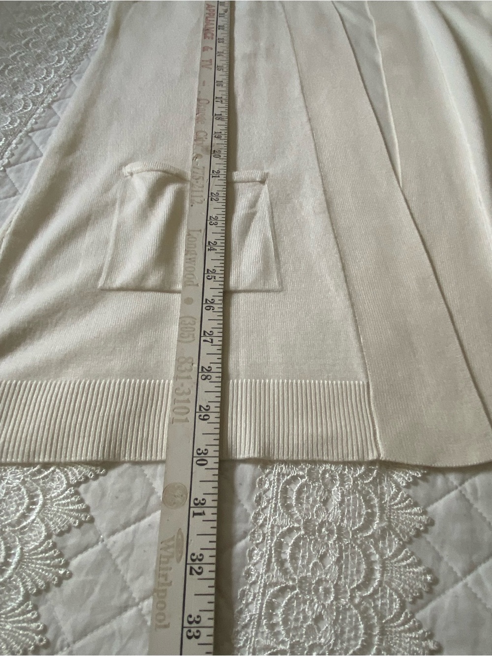 JM Collection Cream Open-Front Cardigan with Gold Buttons - Picture 15 of 15